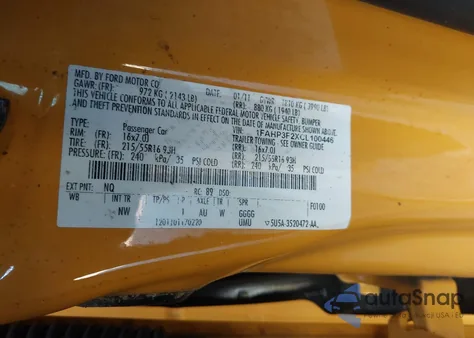 2012 Ford Focus Se from USA, damaged, VIN 1FAHP3F2XCL100446